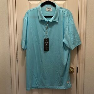 New with tags! Linksoul Tempus Fugit DryTek Men’s Aqua Blue Polo Shirt XL